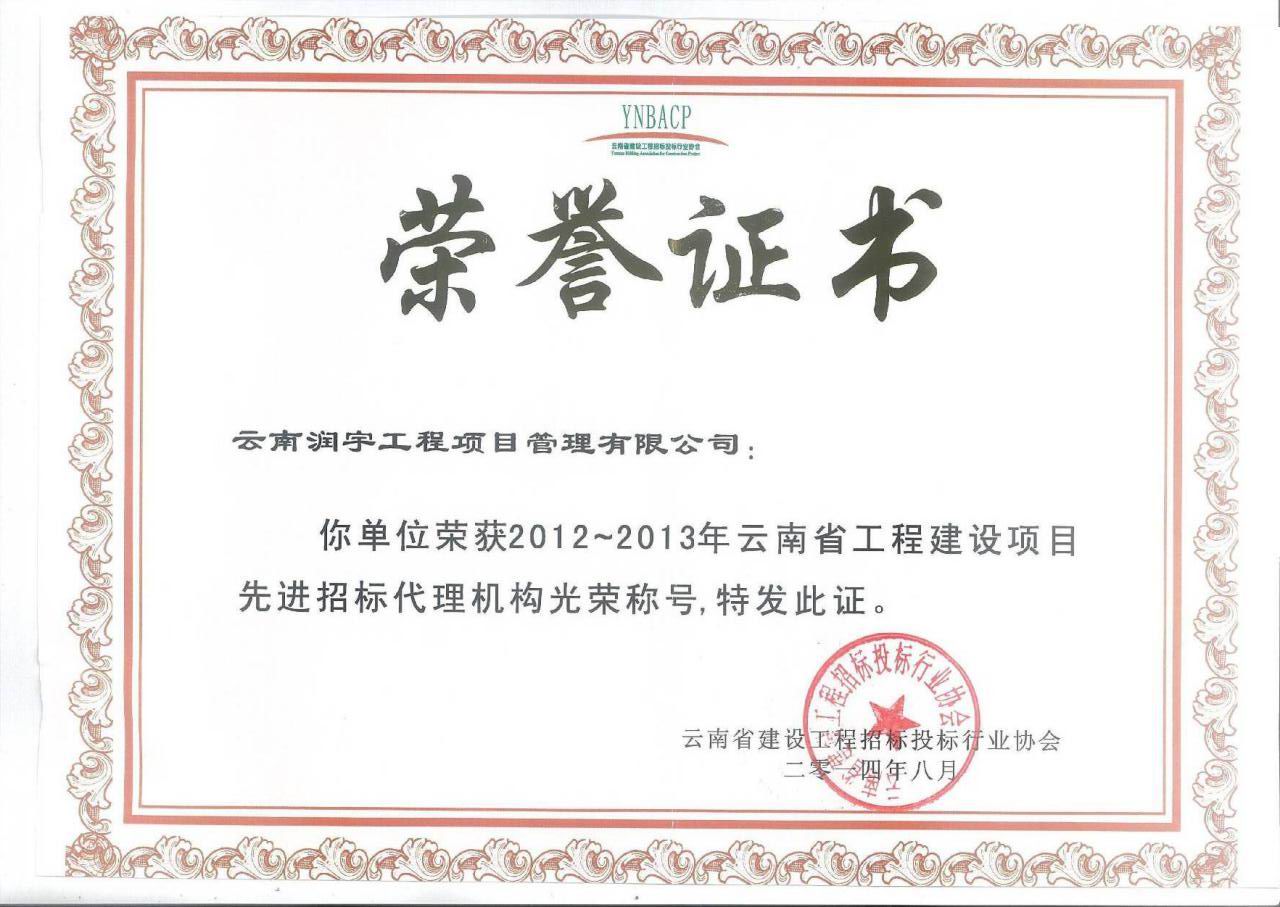 云南省工程建设项目先进招标代理机构